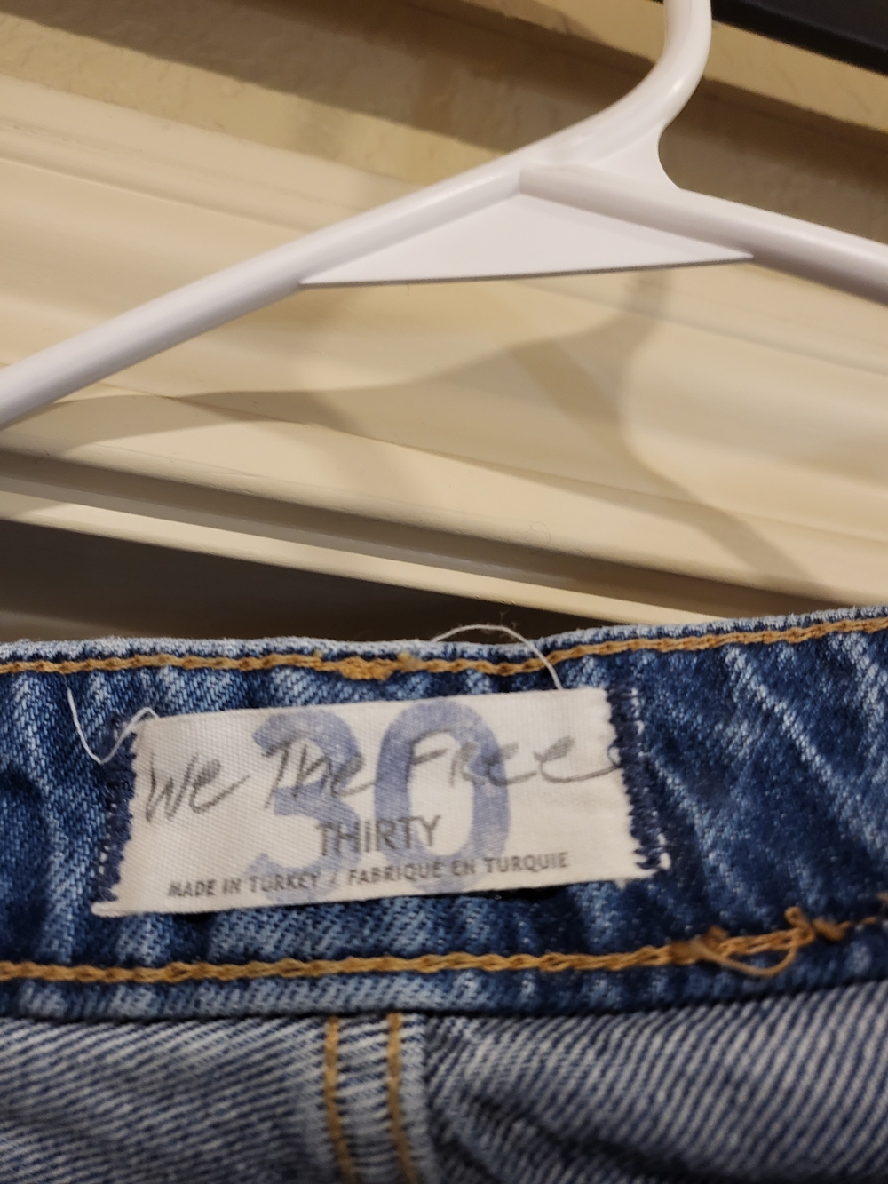 We The Free Distressed Wide-Leg Blue Jeans - Picture 2 of 2